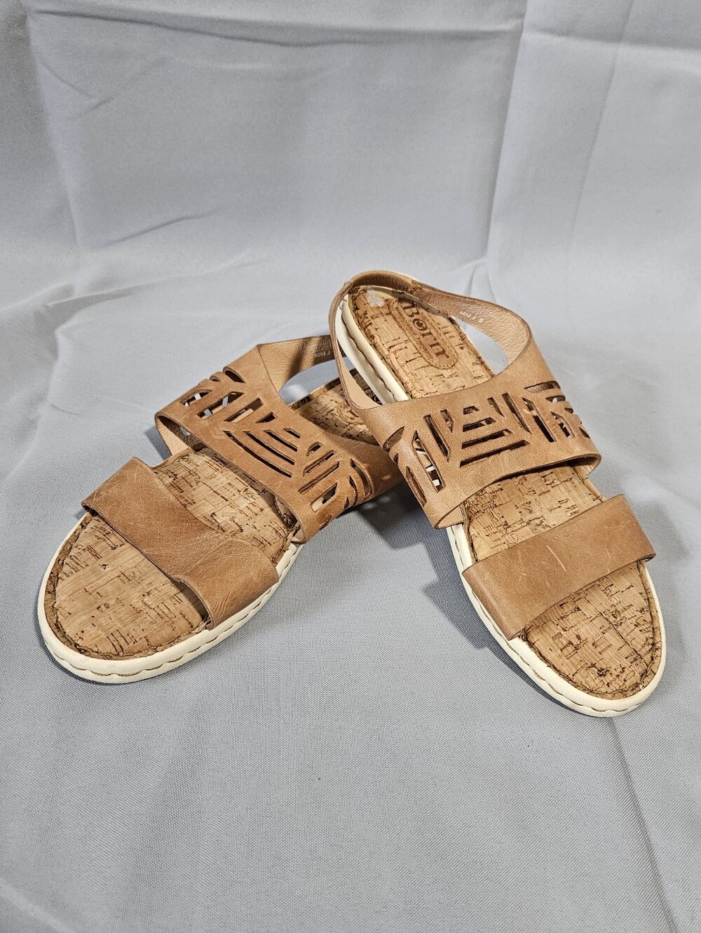 Born Boho Comfort Quark Bottom Stretch Back Sandals Brown Genuine Leather Sz 9 - Picture 9 of 9